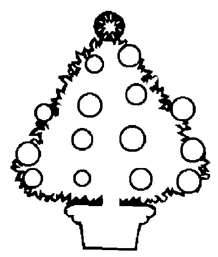 Christmas Tree Decoration Coloring Page Line Art Clip Art Image With