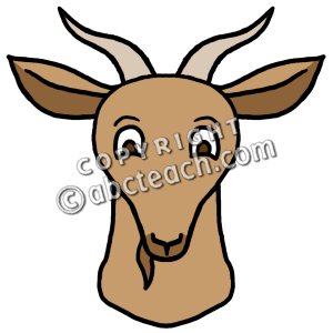 Clip Art  Cartoon Animal Faces  Goat Color   Preview 1