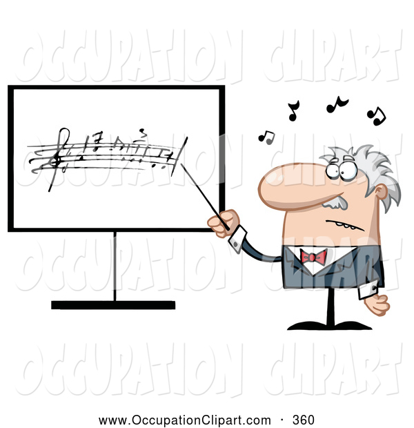 Clip Art Of A Frustrated Music Teacher Pointing To A Board By Hit Toon    