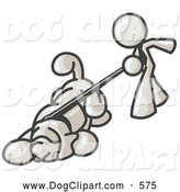 Clip Art Of A White Man Walking A Cute Dog That Is Pulling On A Leash