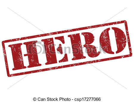 Clip Art Vector Of Hero Stamp   Hero Grunge Rubber Stamp On White    