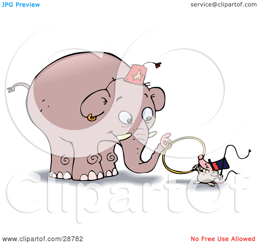 Clipart Illustration Of A Little Mouse Holding A Whip And A Tiny Hoop