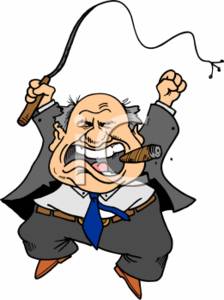 Clipart Of A Angry Businessman With A Whip