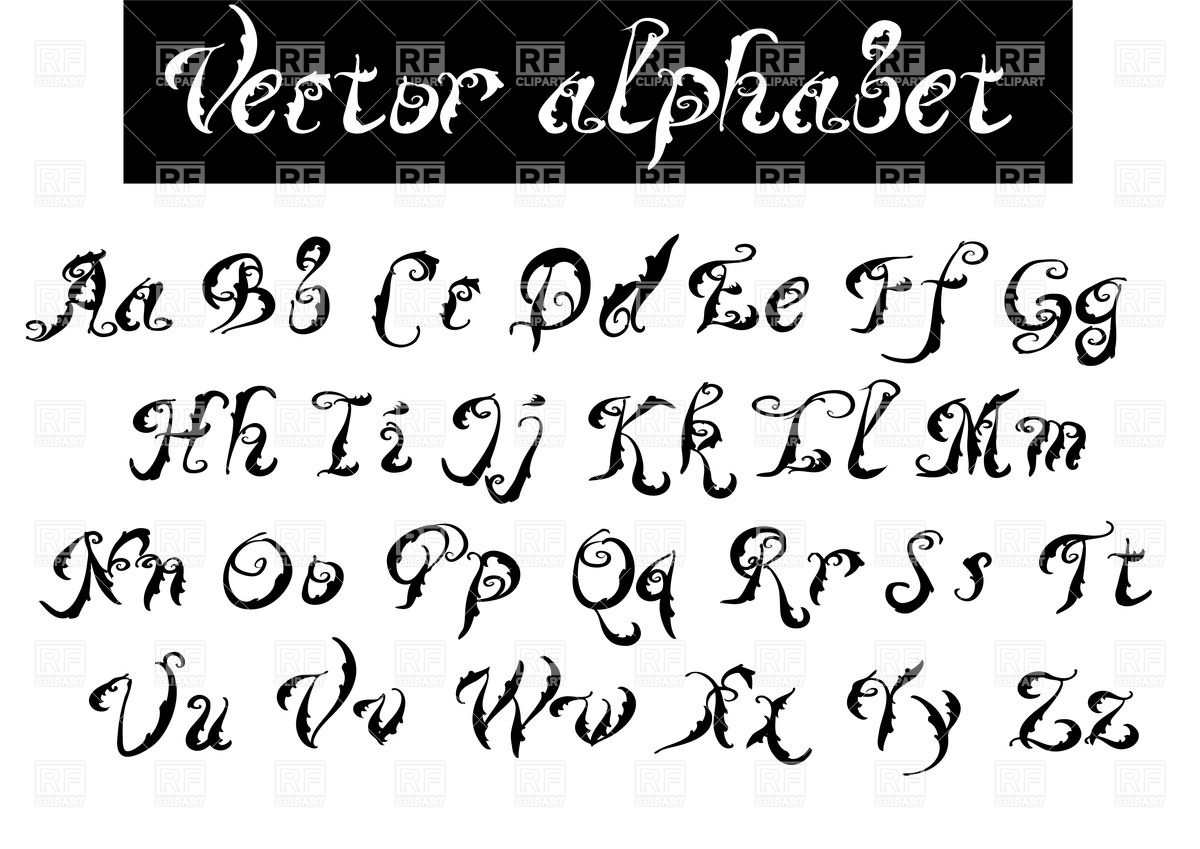     Decorative Vector Alphabet Download Royalty Free Vector Clipart  Eps