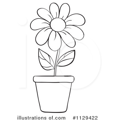 Flower Pot Clip Art Black And White