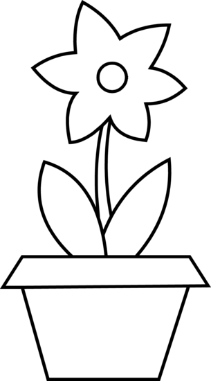 Flower Pot Clipart Black And White Flower Pot Coloring Page Free Clip