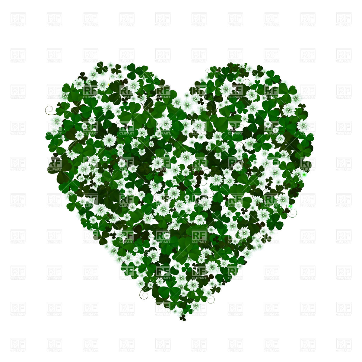 Heart Shaped Clover Leaves And Flowers St  Patrick S Day Background