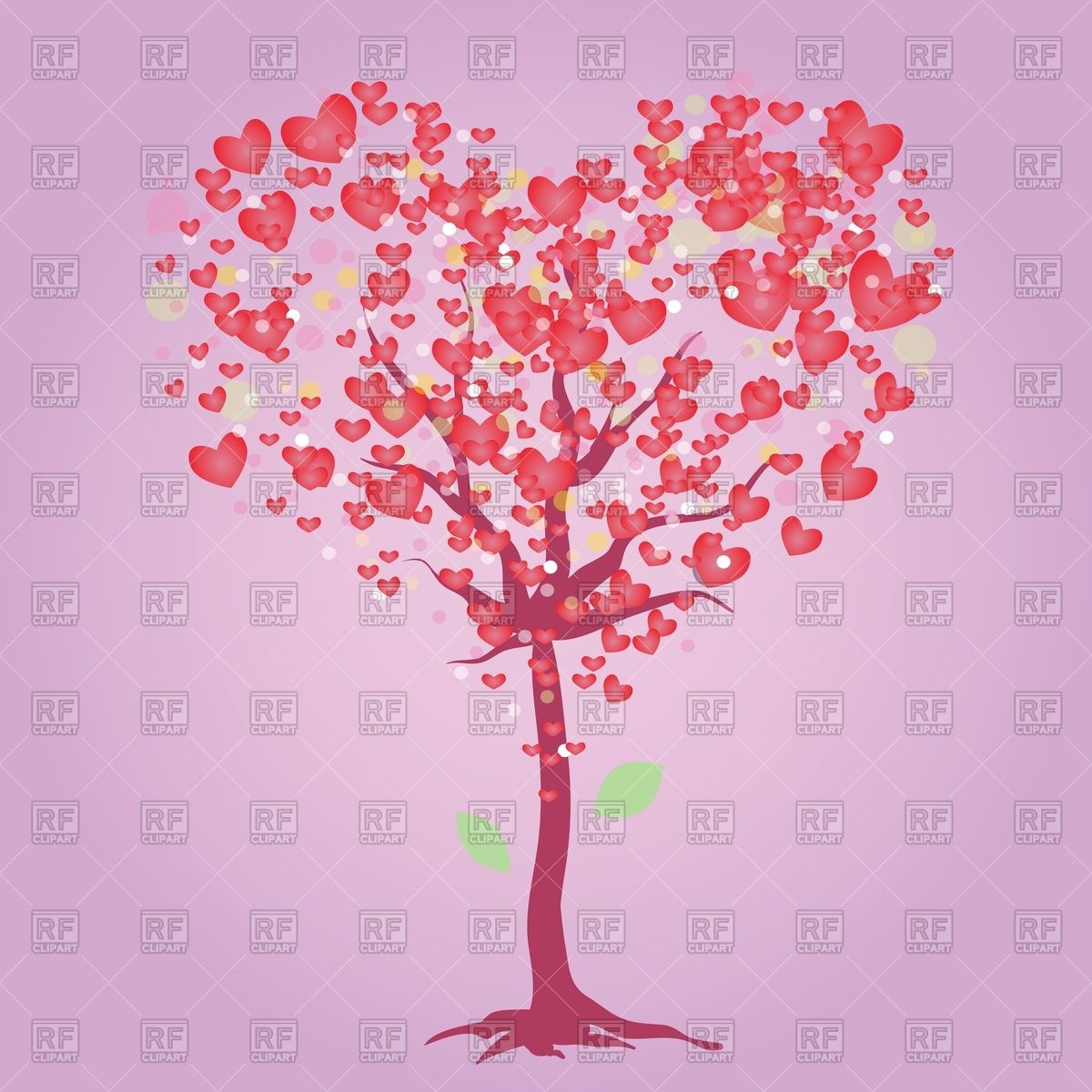 Heart Shaped Tree With Hearts Instead Of Leaves Download Royalty Free