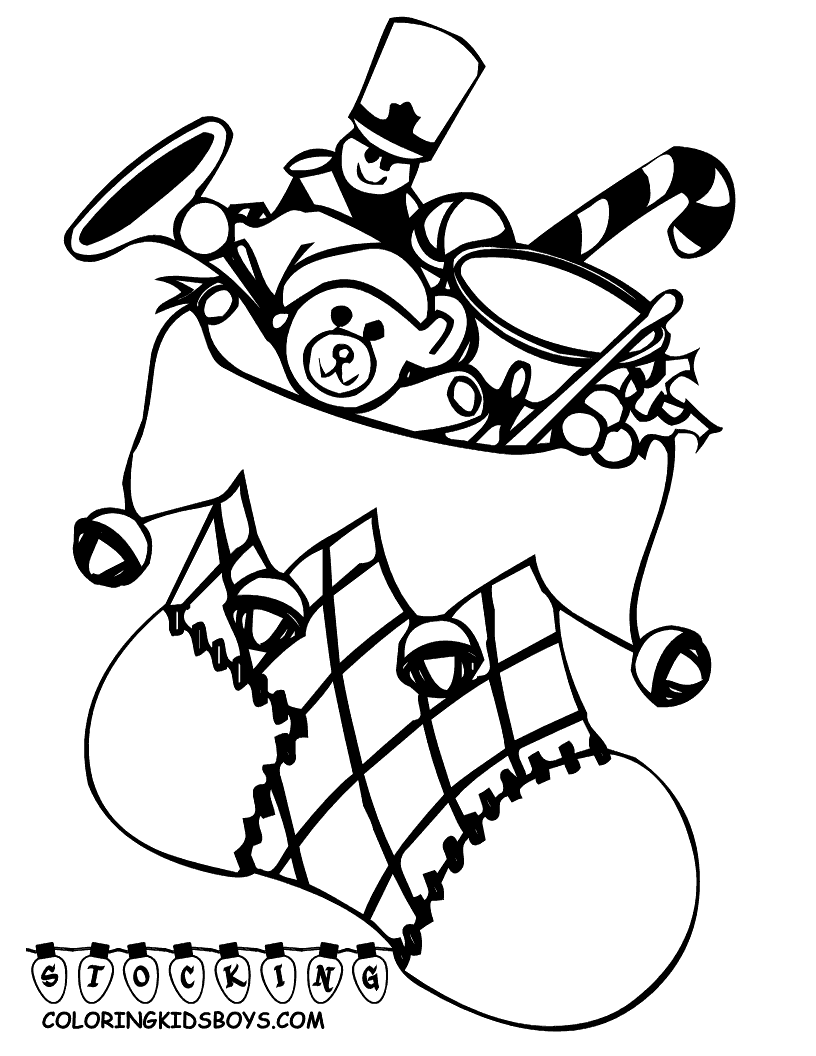 Lights Coloring Pages 08 Christmas Coloring Stocking Coloring Pages
