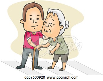 Of A Man Helping An Old Lady Cross The Street  Clip Art Gg57533928