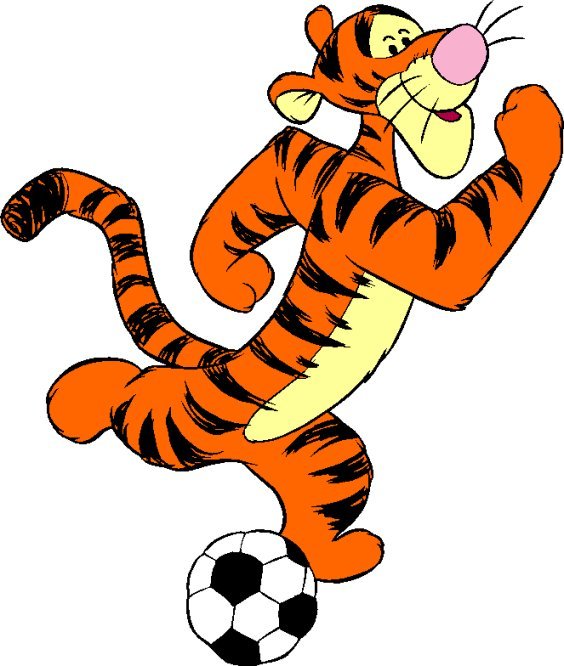 Tigger Ready To Kick A Soccer Ball Source Clip Art