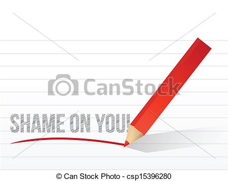 Vector   Shame On You Written On A Pice Of Paper   Stock Illustration