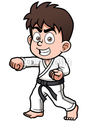 Vettoriale  Vector Illustration Of Boy Karate Player