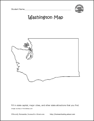 Washington State Map Outline Printable
