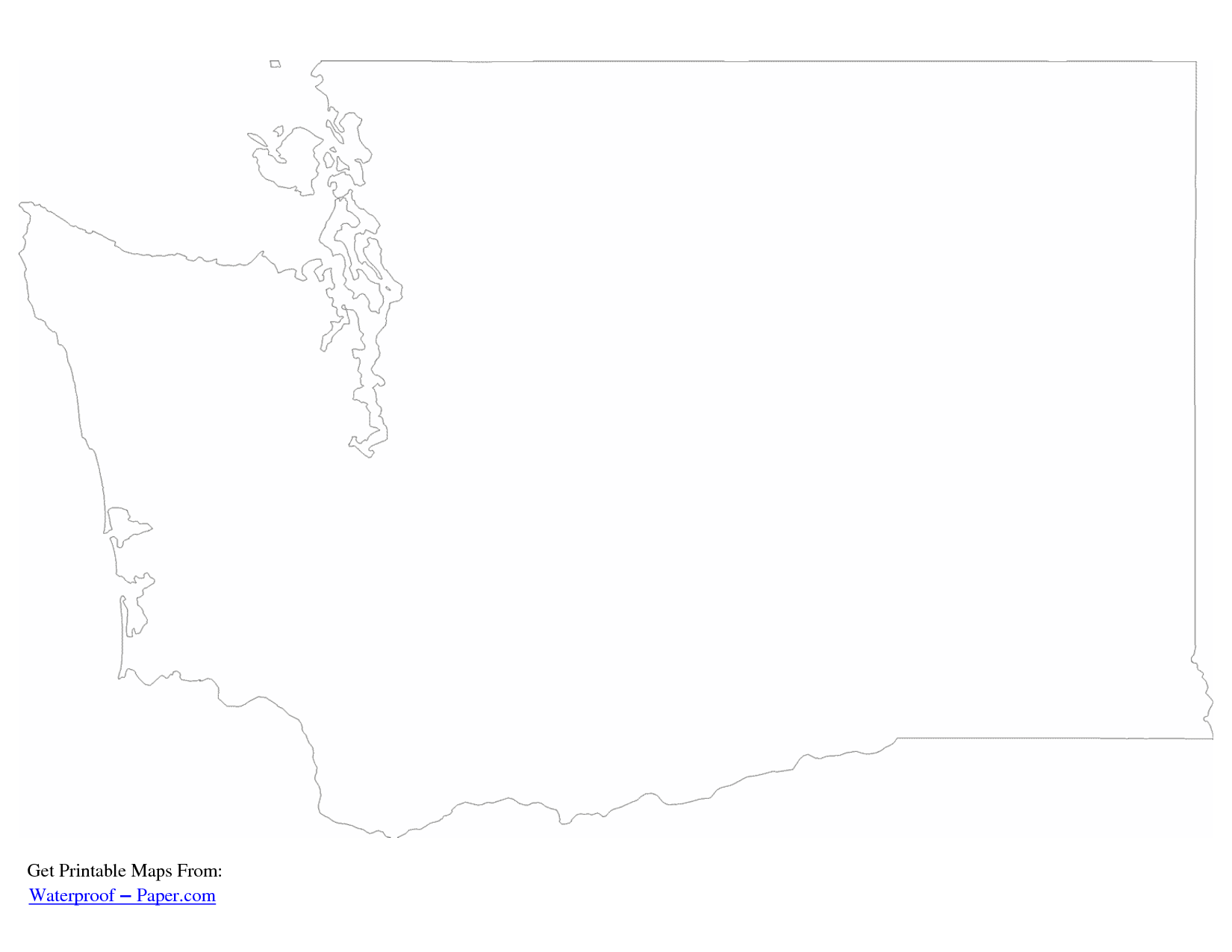 Washington State Map Outline Printable