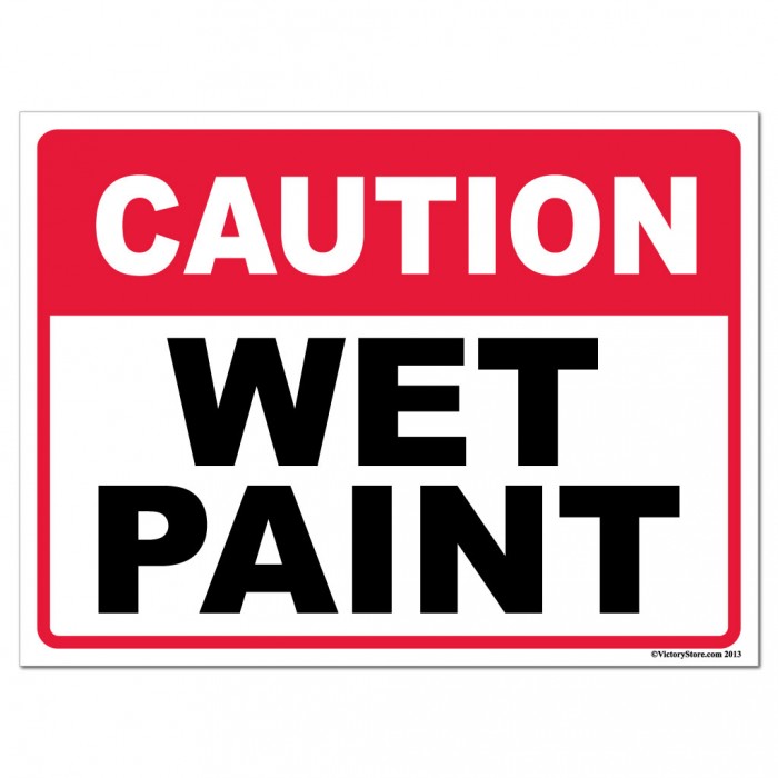 Wet Paint Caution Sign Or Sticker    1