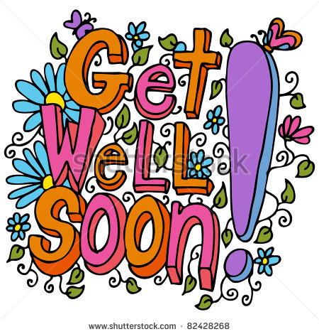 An Image Of A Get Well Soon Floral Design Drawing  Stock Photo