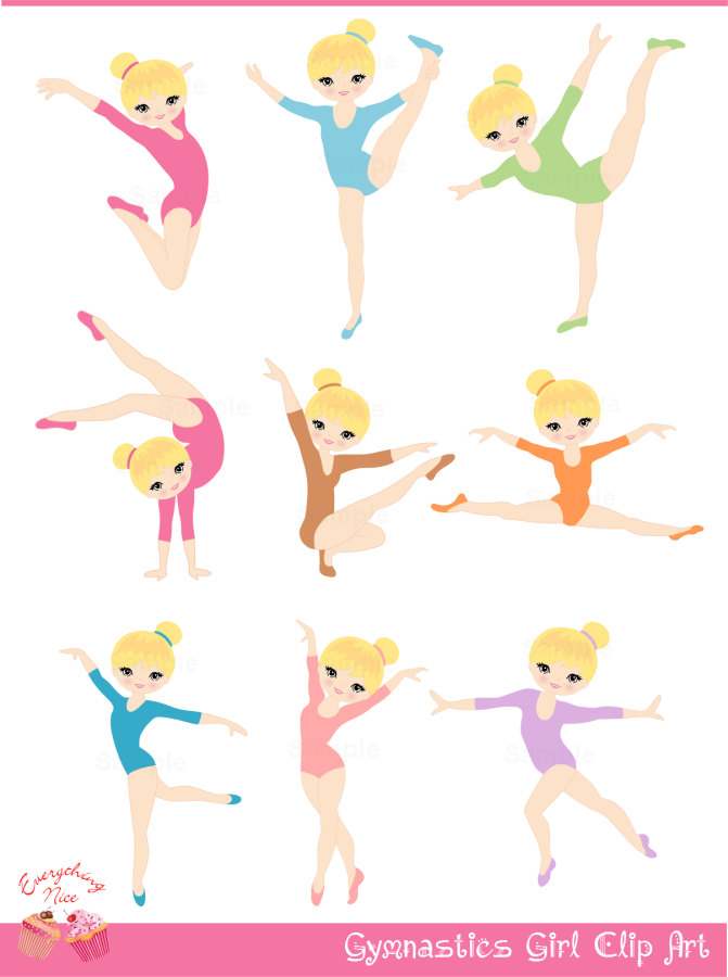 Blonde Gymnastics   Gymnast Girl Clip Art By 1everythingnice
