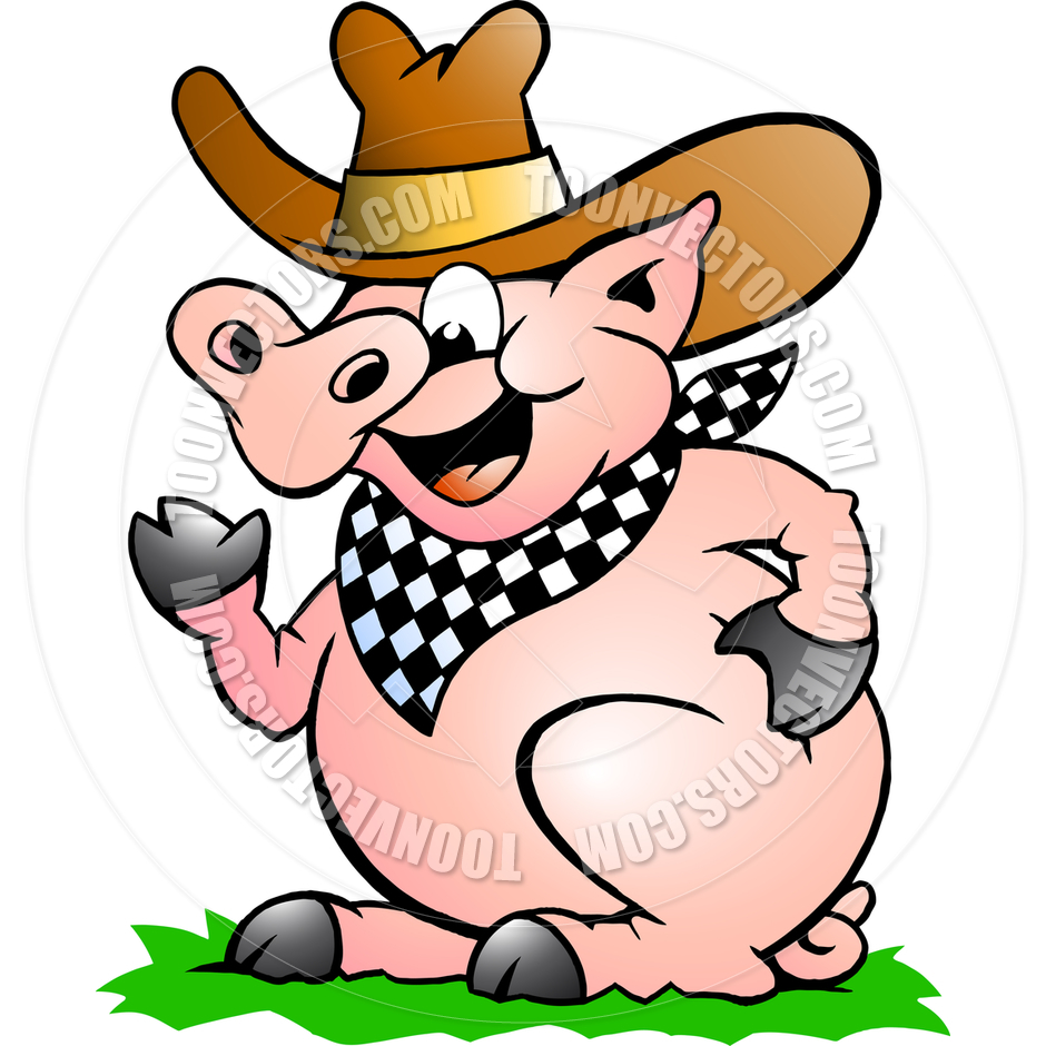 Cartoon Cowboy Pig By Poul Carlsen   Toon Vectors Eps  63655