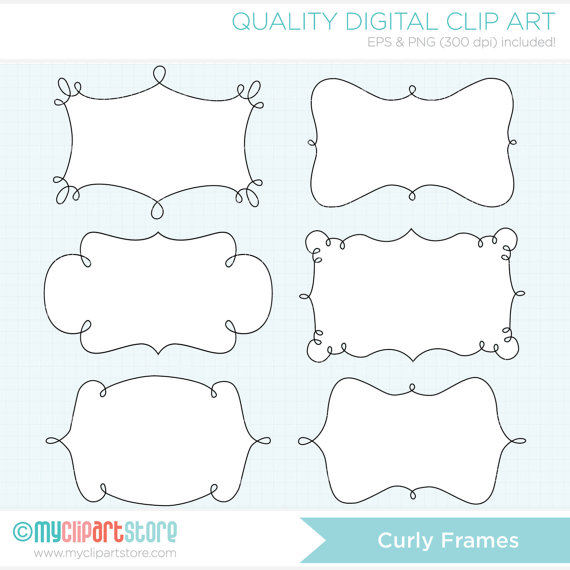 Clip Art   Curly Frames