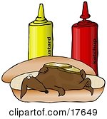 Clipart Illustration Of A Funny Wiener Dog Topped With Pickle Slices