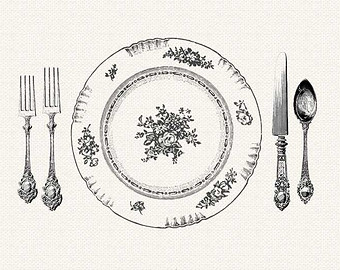 Floral Dinner Plate Knife Fork S Poon Printable Place Setting