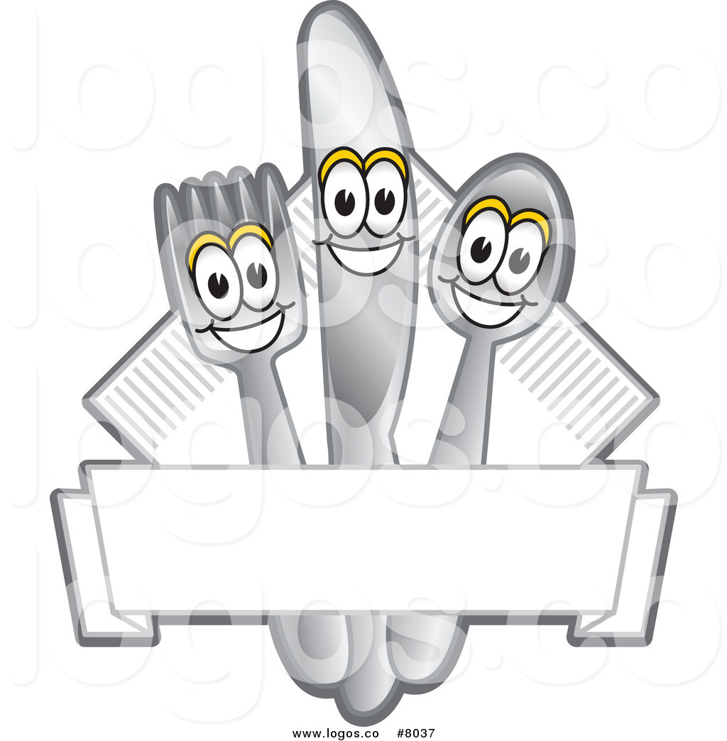 Free Vector Of A Happy Silverware And Napkin Diner Sign Or Logo