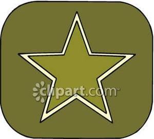 Green Military Star   Royalty Free Clipart Picture