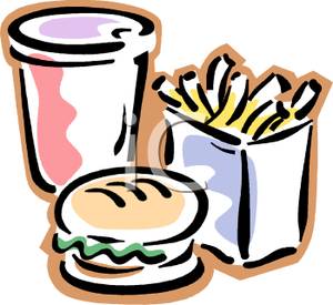 Hamburger And Fries With A Soda   Royalty Free Clipart Picture