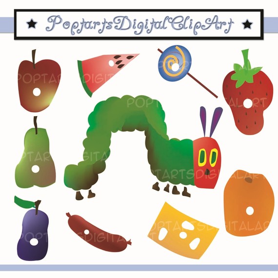 Items Similar To Super Hungry Caterpillar   Clip Art Digital Files    