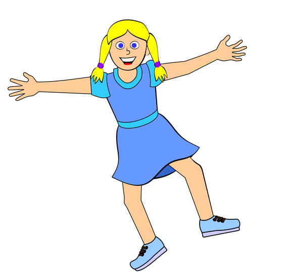 Jumping Girl With Pigtails   Free Art Images For Christians