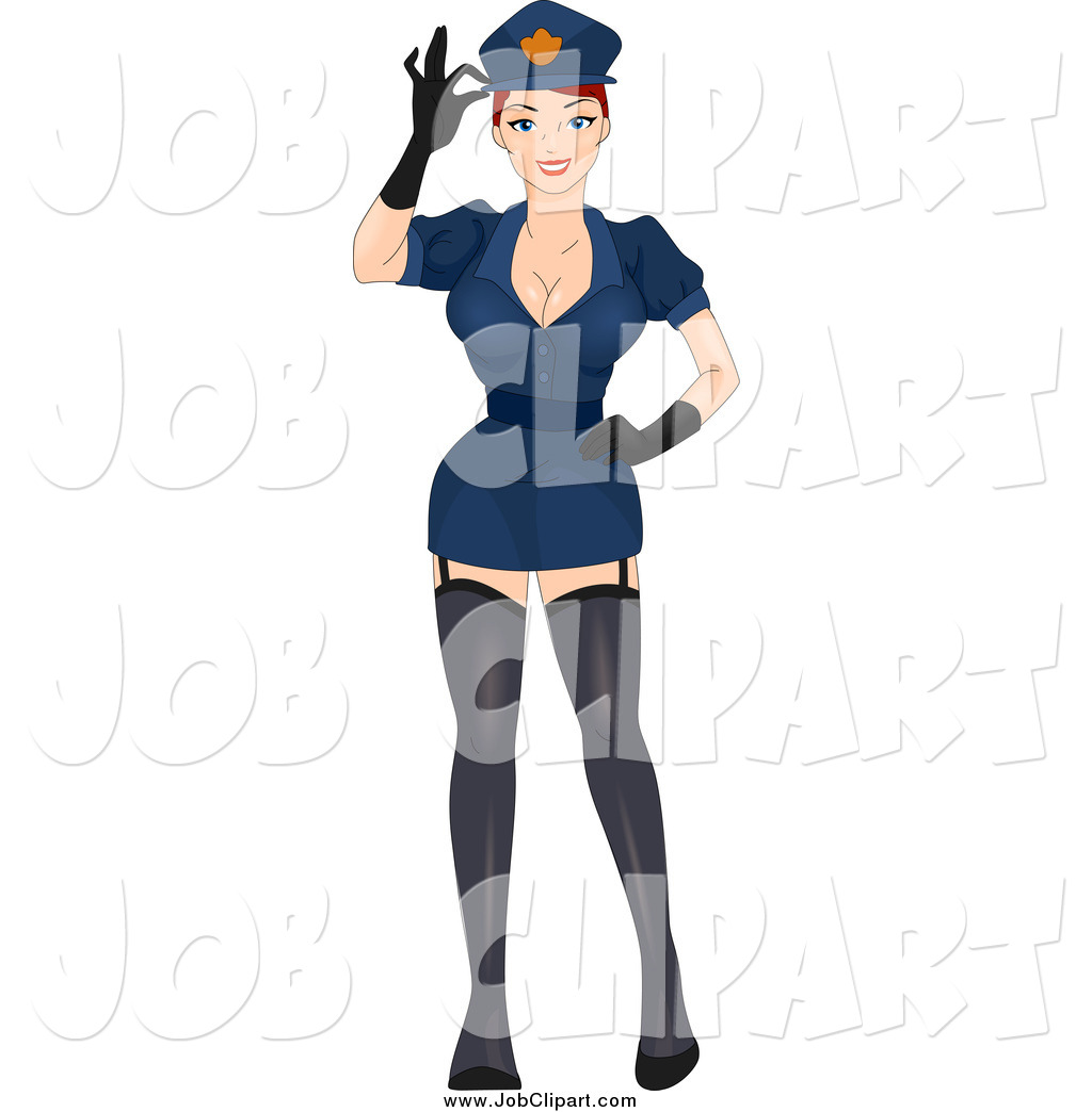 Larger Preview  Job Clip Art Of A Sexy Female Police Officer By Bnp