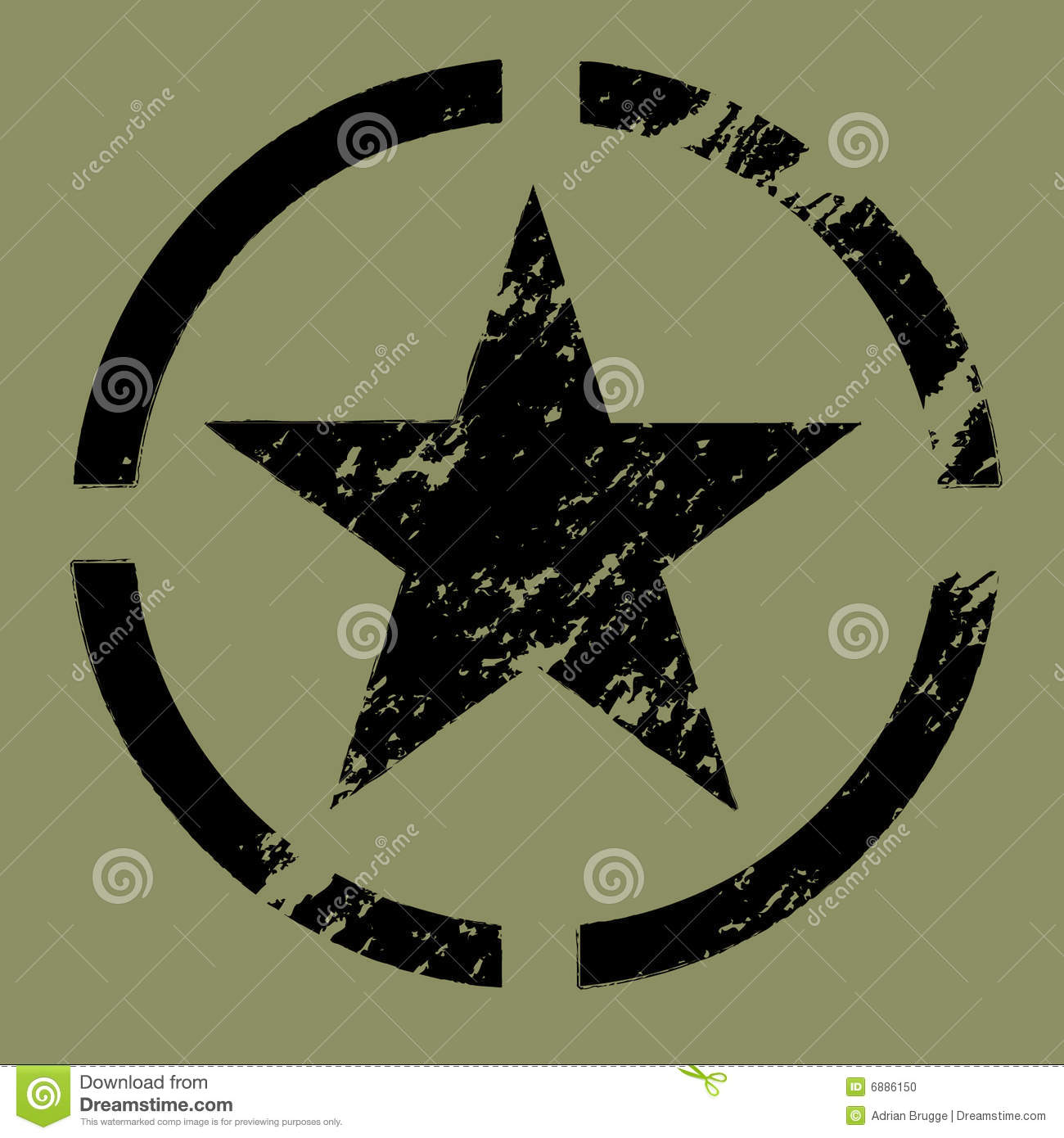Military Star Symbol Black Stock Photo   Image  6886150