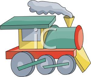 Painted Wooden Train   Royalty Free Clipart Picture