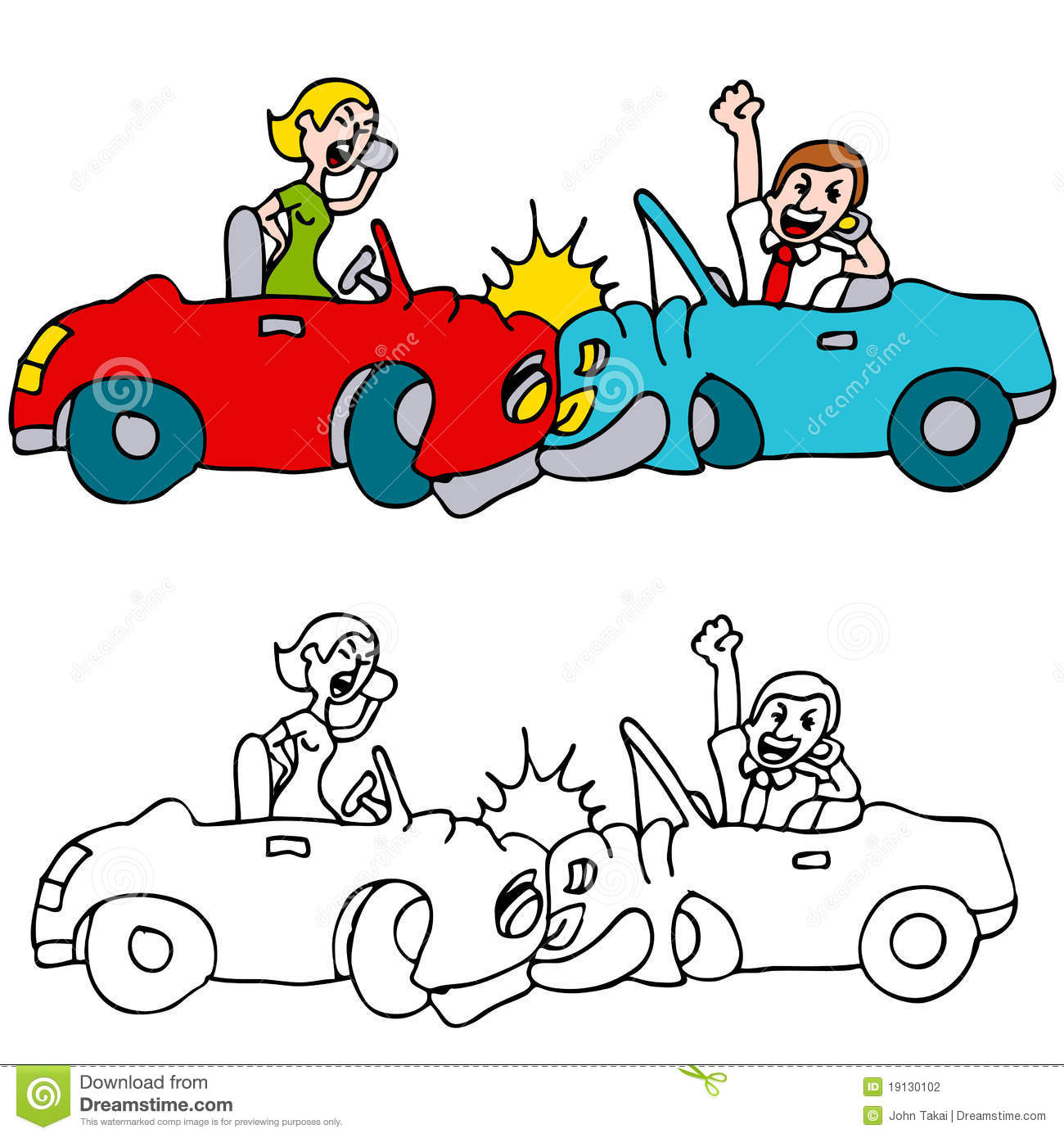 People Car Crash While Using Cell Phones Stock Photography   Image    