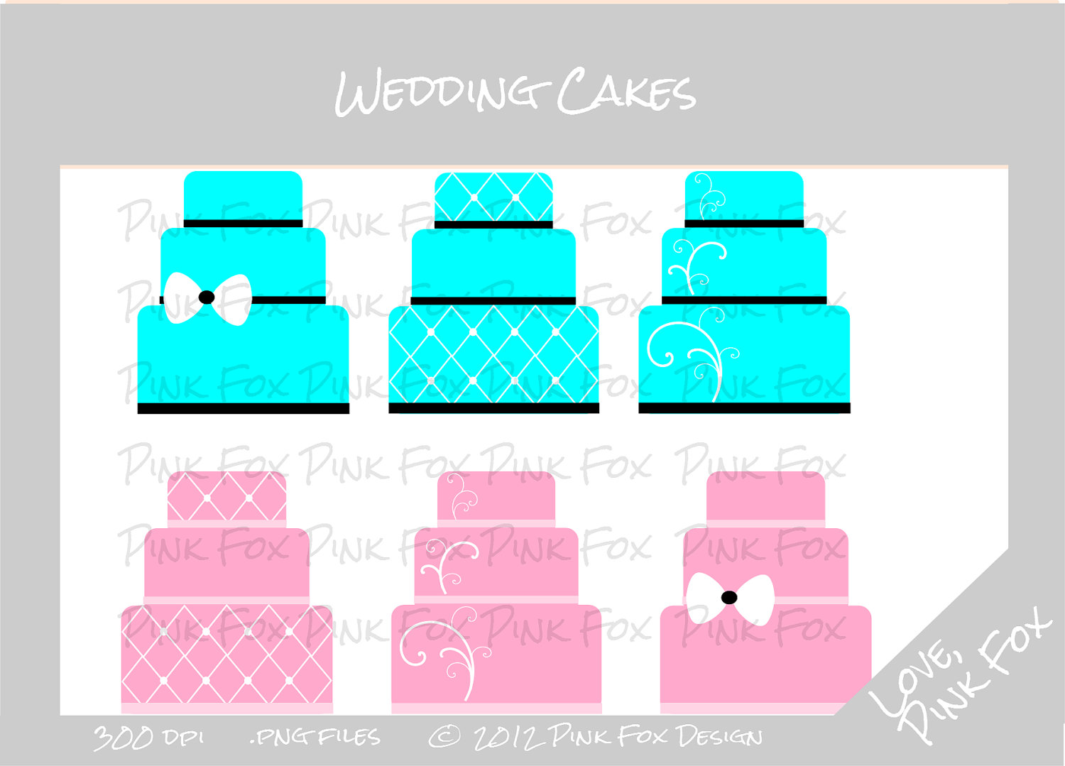 Pink Wedding Cake Clip Art Wedding Cake Clipart Il Fullxfull 311056740    