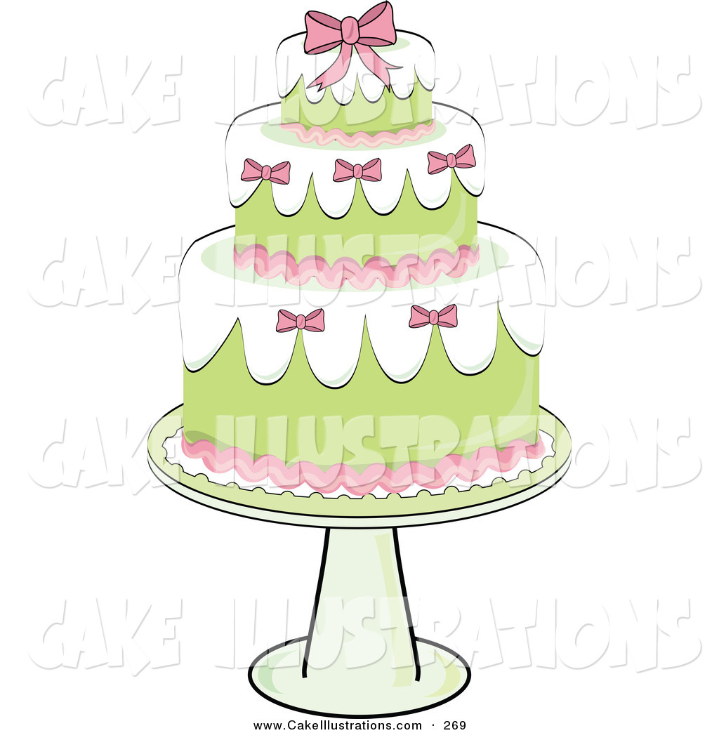 Pink Wedding Cake On White Cake Clip Art Pams Clipart