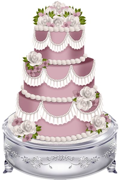 Pink Wedding Cake With Roses Png Clipart   Digital Pics For Digital C    