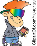 Royalty Free Rf Clip Art Illustration Of A Cartoon Cool Kid Carrying A