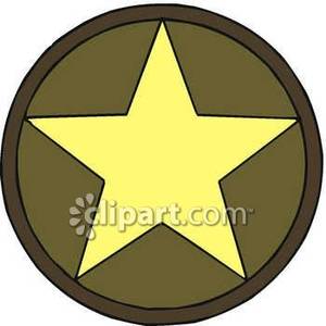 Star Inside A Circle Military Emblem Royalty Free Clipart Picture