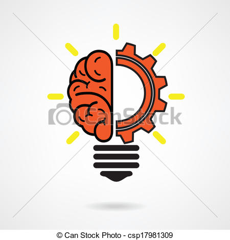 Vector Clipart Of Creative Brain Idea Sign   Creative Brain Idea