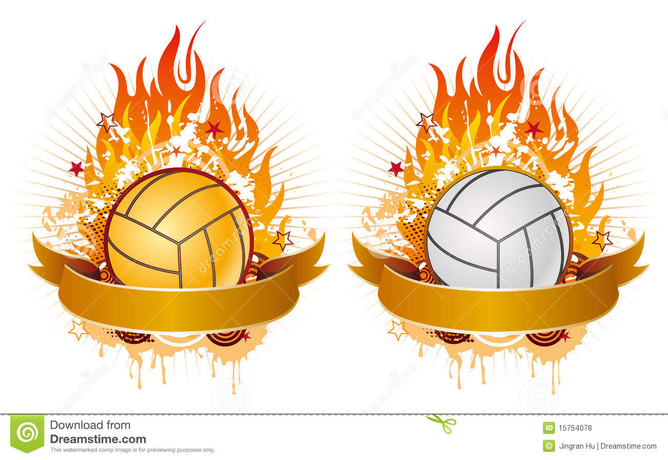 Volleyball With Flames Royalty Free Stock Photos   Image  15754078
