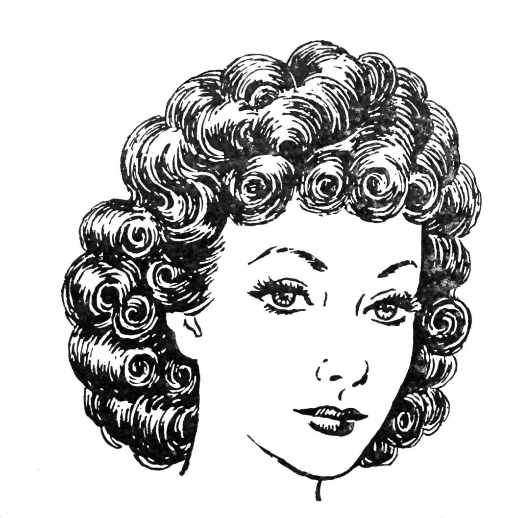 Woman With Curly Hair Graphic