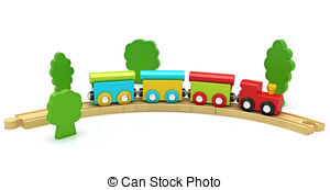 Wooden Toy Train Clip Art
