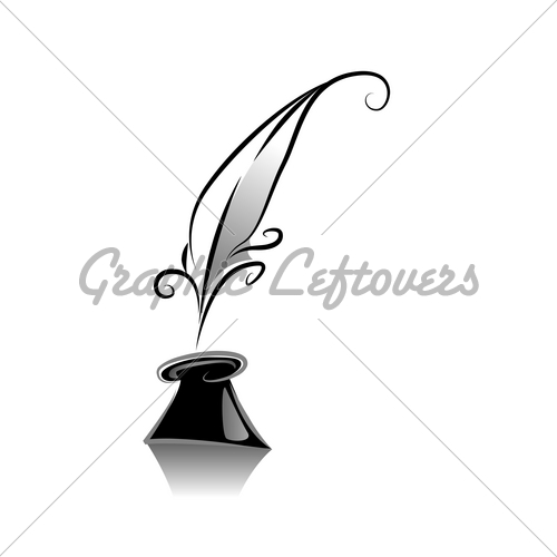 Black And White Series  Quill With Clipping Path
