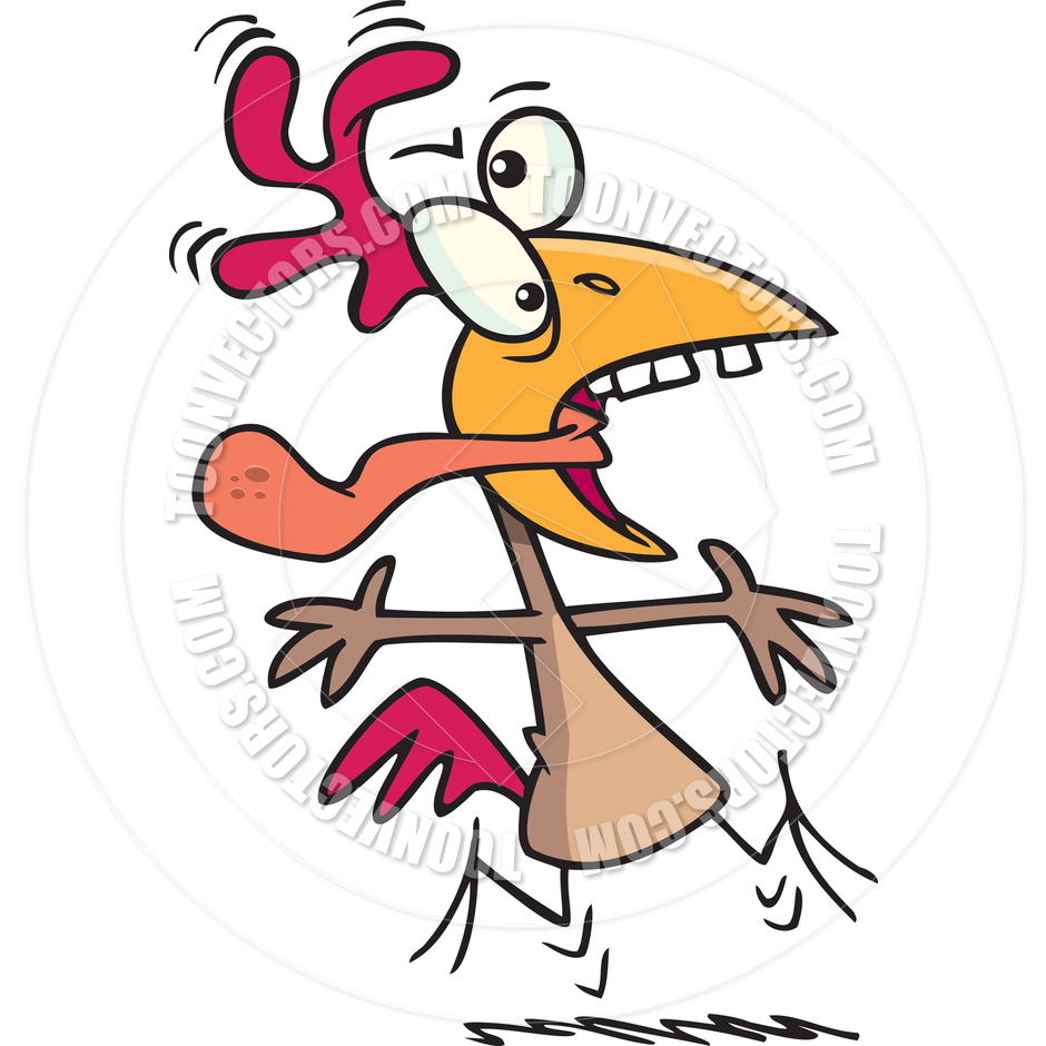 Cartoon Crazy Chicken By Ron Leishman   Toon Vectors Eps  12005