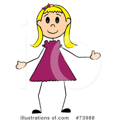 Clip Art Illustration Of A Cartoon Little Girl Running