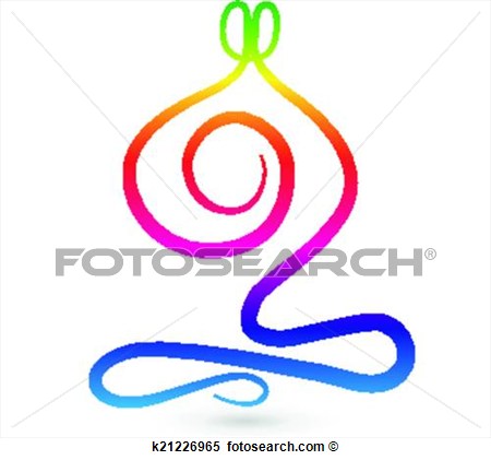 Clipart   Yoga Men Stylized Rainbow Logo  Fotosearch   Search Clip Art