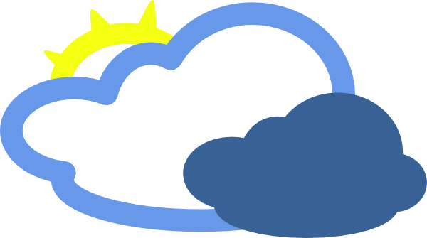 Clouds And Sun Weather Symbol Clip Art At Clker Com   Vector Clip Art