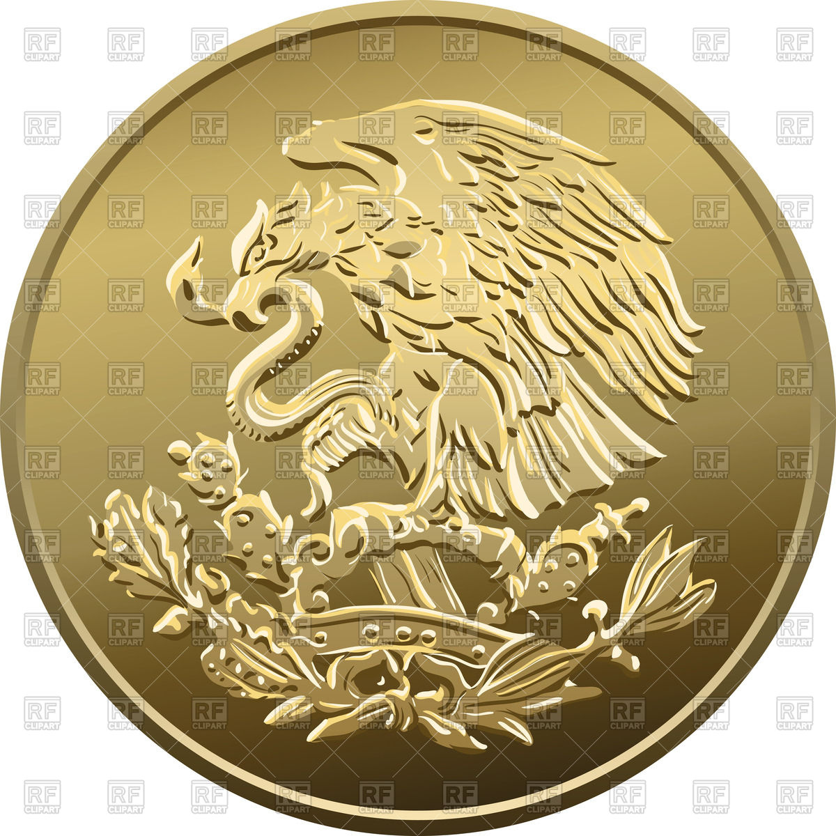 Coin With Heraldic Eagle Objects Download Royalty Free Vector Clip